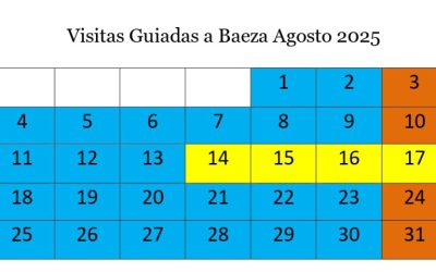 Calendario Visitas Guiadas a Baeza Agosto 2025